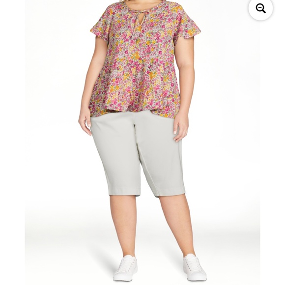 Just My Size Women’s white Pull On Stretch 2 Pocket Capri Pants 2X (18W-… - Picture 6 of 8